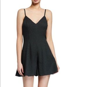 Alice and Olivia | Erin Black Polka Dot Romper NWT